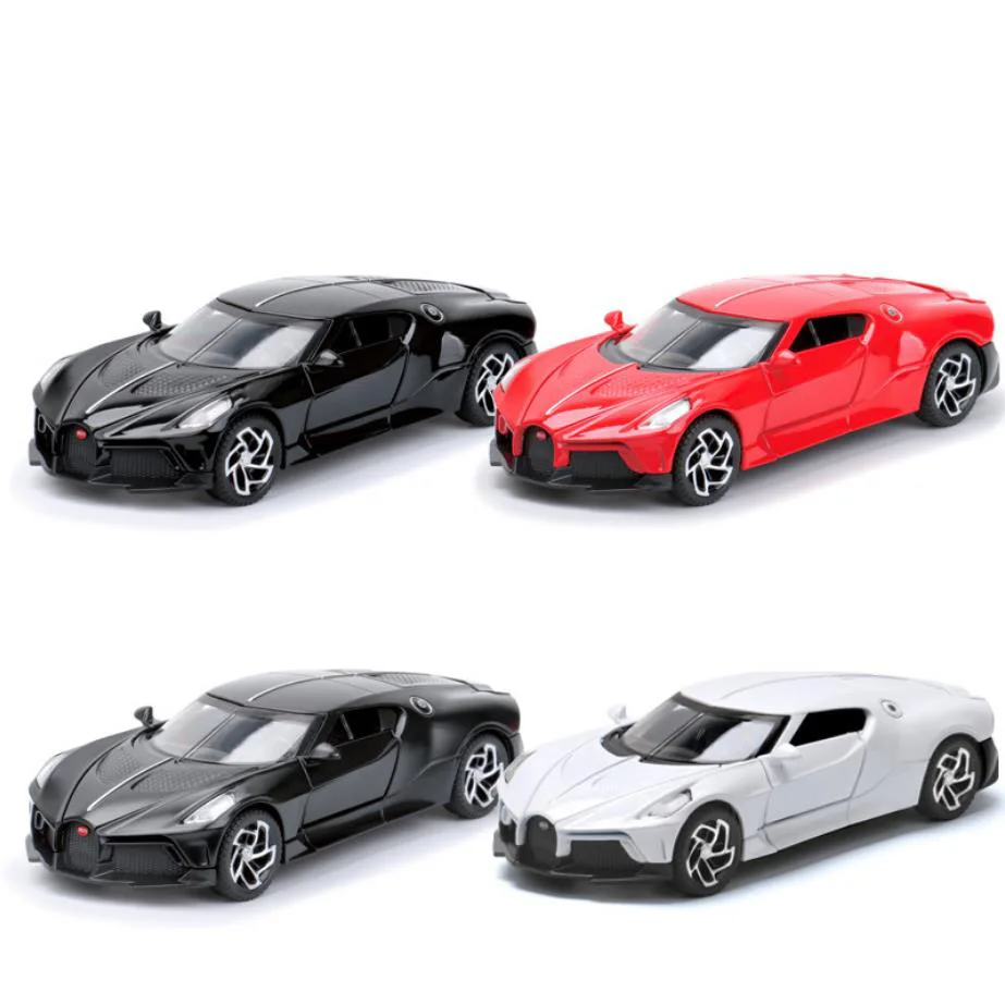 Hot 1:32 scale wheels Bugattis La Voiture Noire super sport car metal model with light and sound diecast vehicle pull back toys