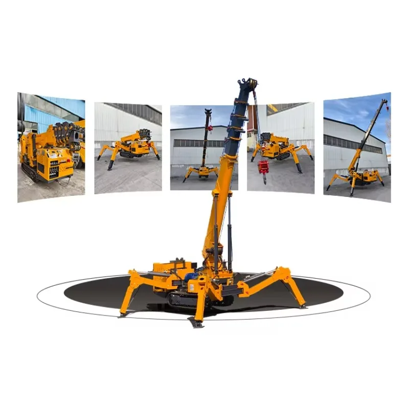 Heavy Duty 5t Spider Lifting Crane Rubber Tracked Mobile Vehicle For Demanding Exterior Civil Engineering Project