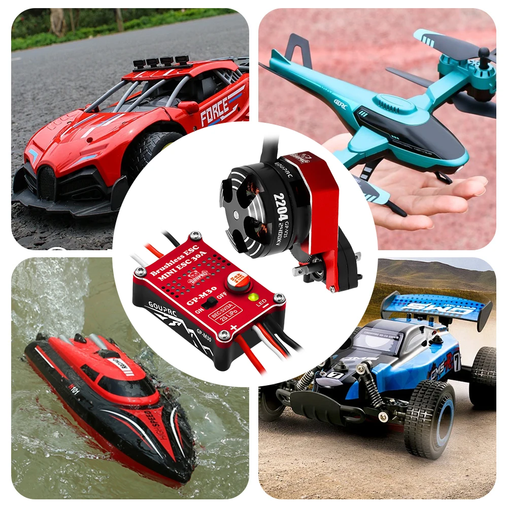 

Бесщеточный мотор 2204 2400KV с трансмиссией и регулятором скорости 30A ESC для радиоуправляемых краулеров SCX24 Axial 1/24, радиоуправляемых машин и грузовиков
