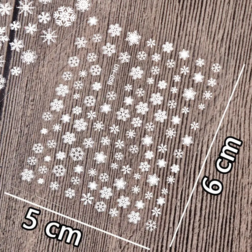 30 Sheets Christmas Nail Art Stickers Self Adhesive 3D White Snowflake Nail Decals Xmas Nail Supplies Christmas Manicure Sliders