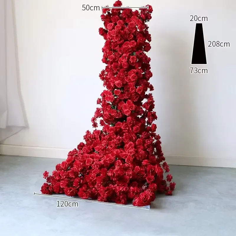 Artificial Rose Waterfall Wall Decor Silk Flower Hanging Garland for Wedding Party Store Window Display Background Landscape