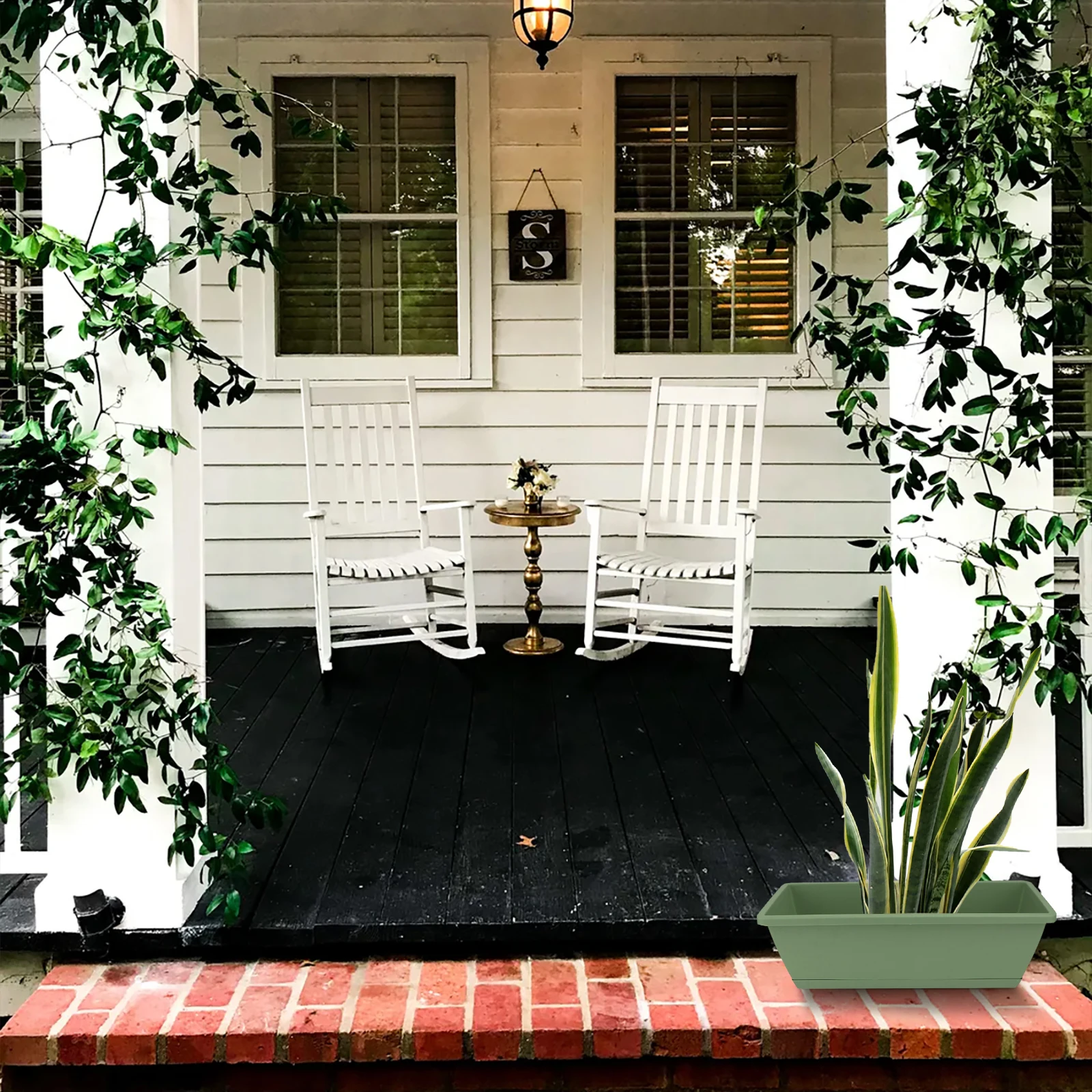 

Extra Large Rectangular Vegetable Plant Pots Light Grey Resin Thickened Anti Pressure Durable Drainage Holes Gardening Planting