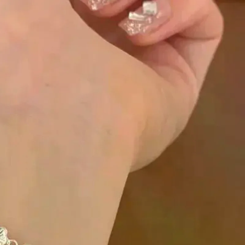 New Silver Color Sweet Sparkling Zircon Heart Bracelet Girls Delicate Heart Chain