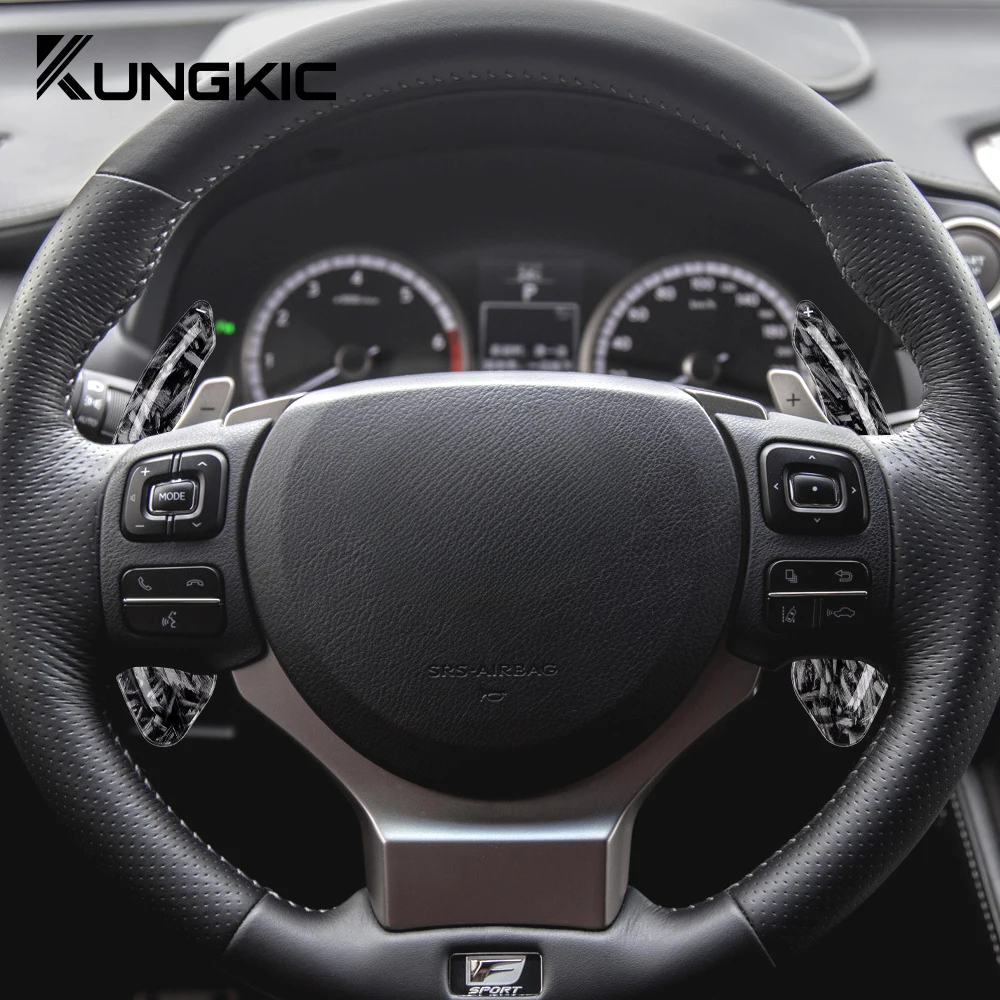 

for Lexus IS 2013-2017 NX 2014-2017 RC 2014-2016 Car Steering Wheel Paddle Shifter Cover Carbon Fiber Abs Trim Accessories