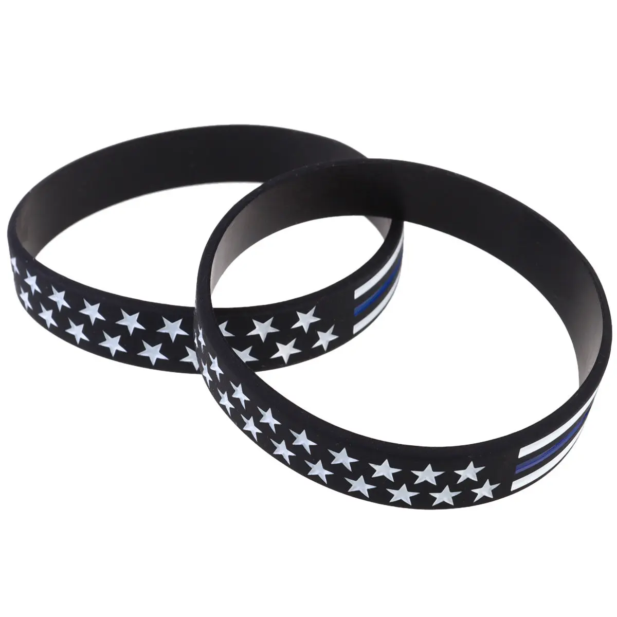 2Pcs American Independence Day Memorial Wristband Flag Wristband Blue Eyecatching Design Casual Outging Party Wedding Cheer