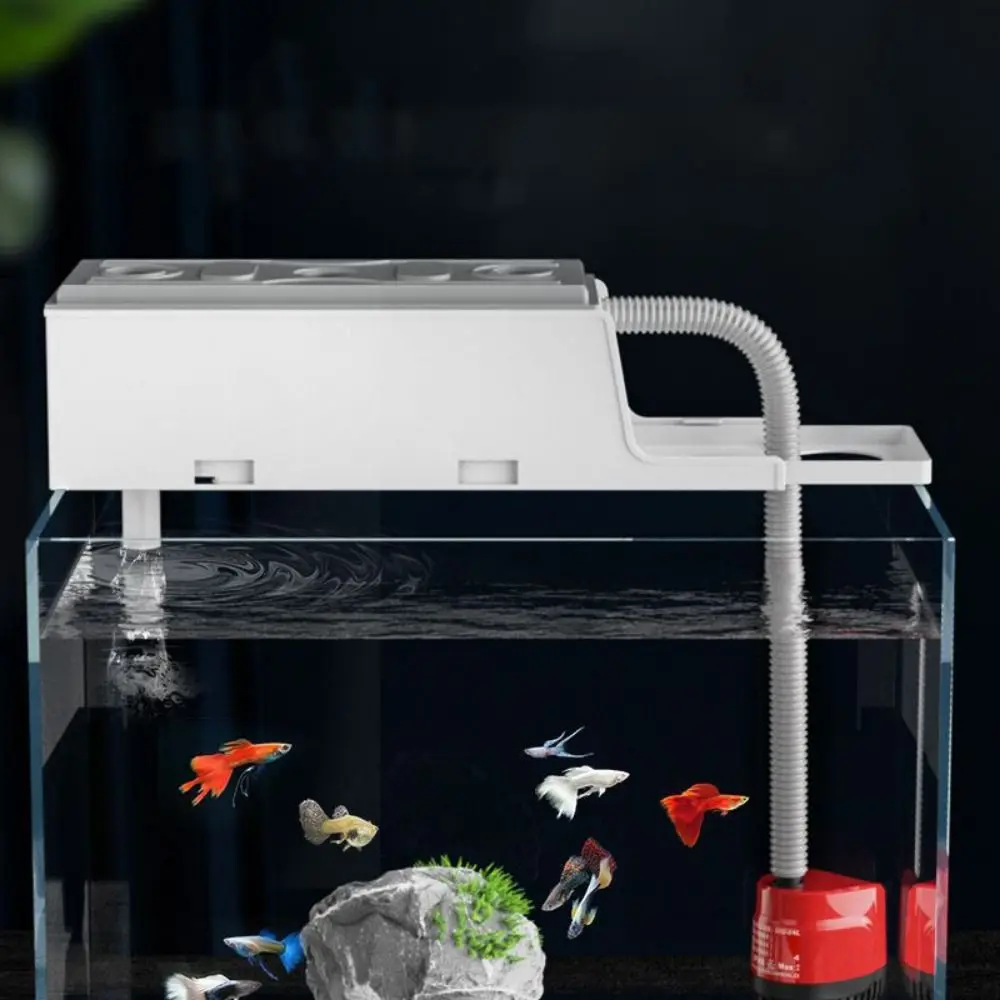 Wall Mounted Fish Tank Filter Box Scalable Plastic External Upper Drip Box White Drip Wall-mounted Filter Pump For Aquarium