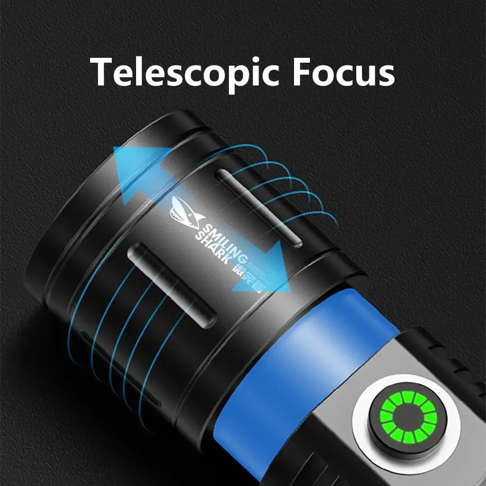 Smiling Shark SD-5233 LED Flashlight, Super Bright Handheld Flashlight, Long-lasting Flash Light Rechargeable for Outdoors