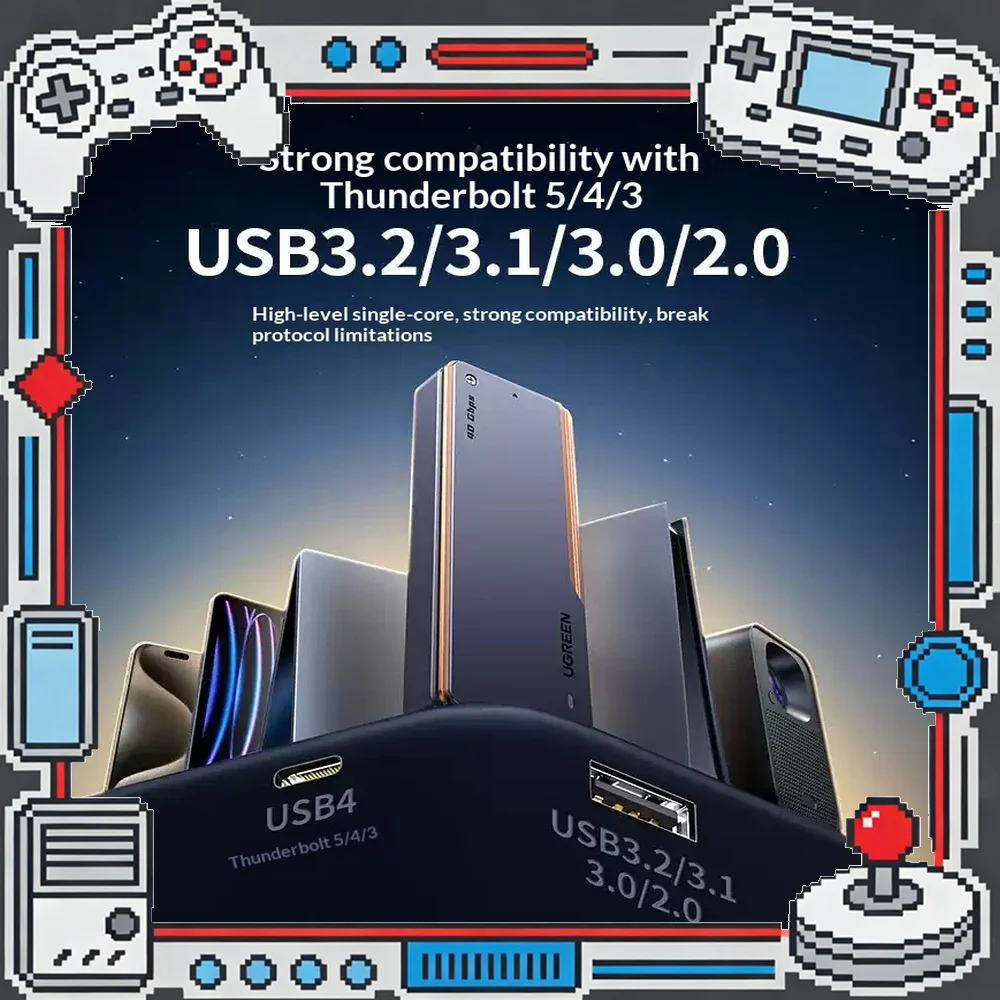 UGREEN CM642 Docking Station Adapter USB4 M.2 NVMe SSD Enclosure 40Gbps Air Cooling Thunderbolt 3/4.