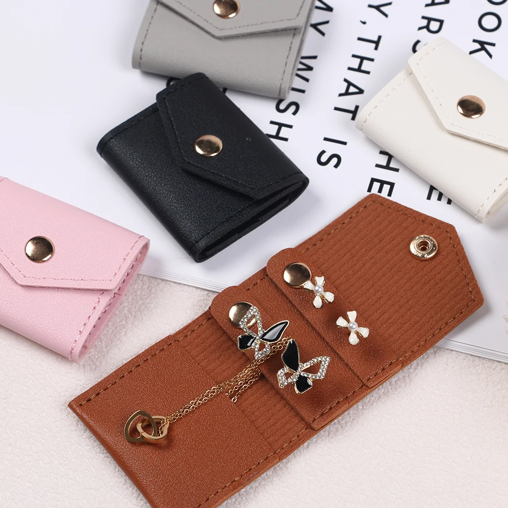 Mini Portable Jewelry Bag Jewelry Storage Bag with Buckle Necklaces Bracelets Earrings Rings Organizer Gifts