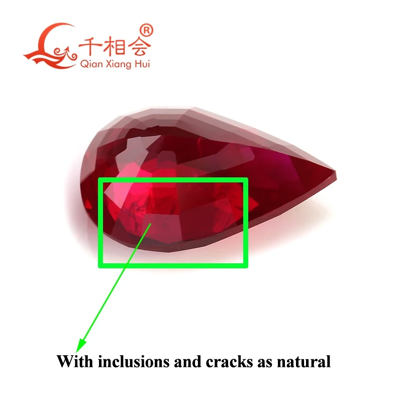 1-3ct Precision Cut  Ruby Loose Gemstone Lab-Grown Pigeon Blood Corundum with Minor Cracks Inclusions Clear