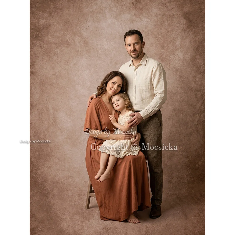 Mocsicka Brown Beige Textured Maternity Portrait Backdrop Photography Abstract Studio Background Family Newborn Adult Photozone