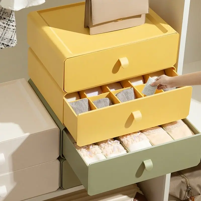 

1 Pc Underwear Storage Box Large Desktop Drawer Storage Box with Compartmented Plastic Underwear Socks Underwear Box