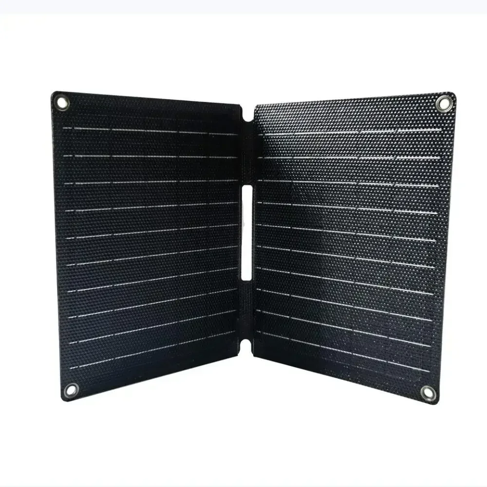 50W ETFE Folding Solar Panel Portable Solar Charger Cells Type-C/USB 5V Output for Outdoor Camping Hiking Phone Power Station