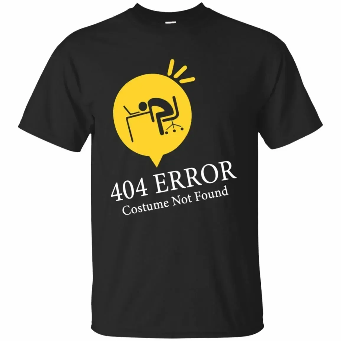 Funny Halloween Tee Costume Error 404 Costume Not Found T-Shirt 100% Cotton O-Neck Summer Short Sleeve Casual Mens T-shirt