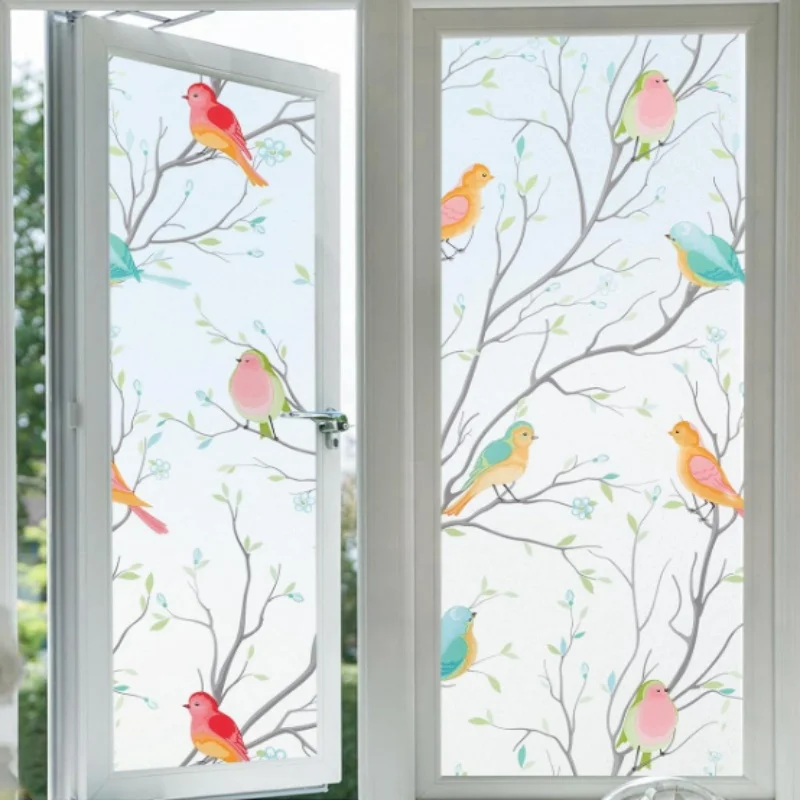 Window Privacy Film Non-Adhesive Waterproof and Anti Fouling Glass Sticker Electrostatic Adsorption Privacy Film for Home Decor