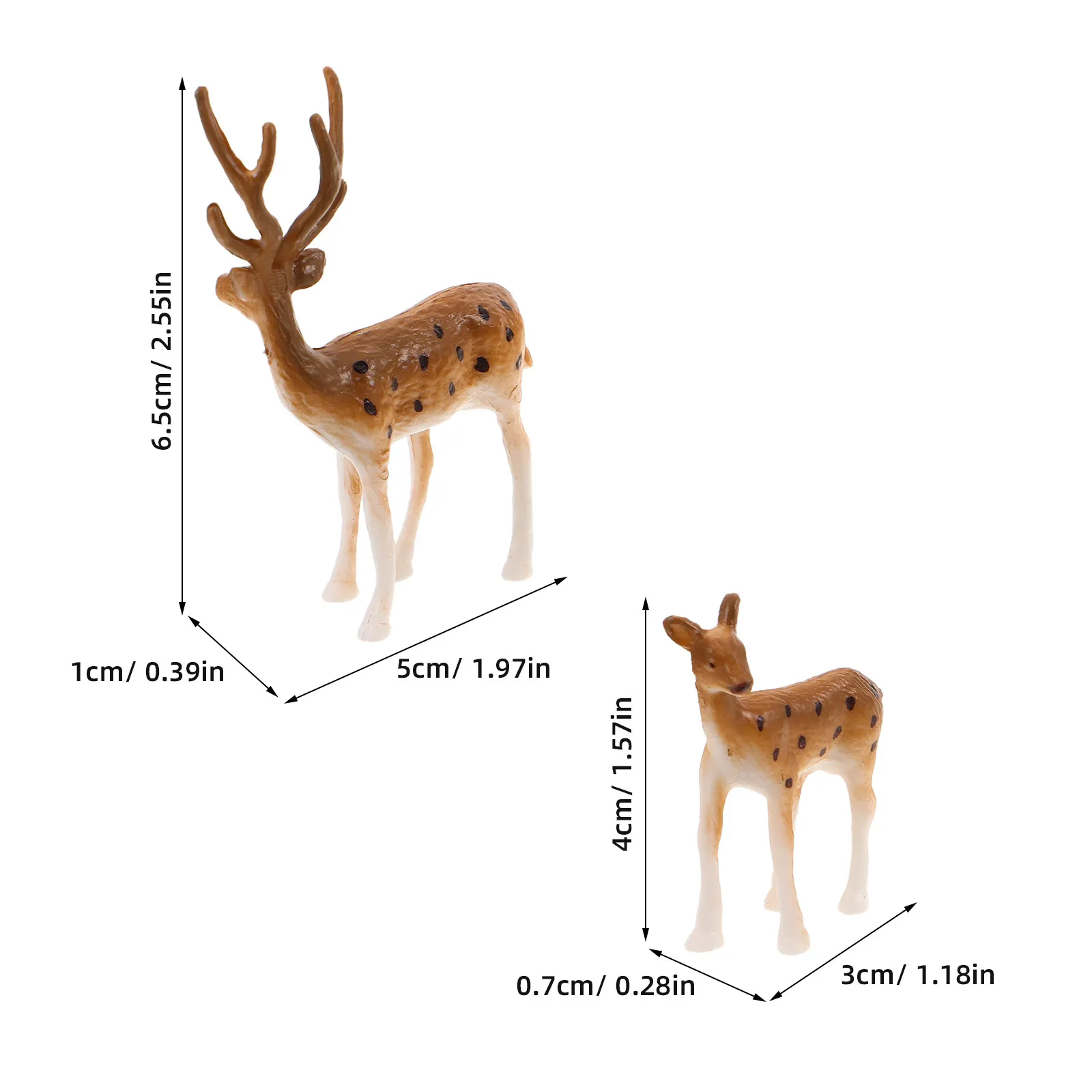 20Pcs Miniature Deer Statues Realistic Christmas Decoration Festive Desktop Table Ornament Forest Animal Winter Scene Craft