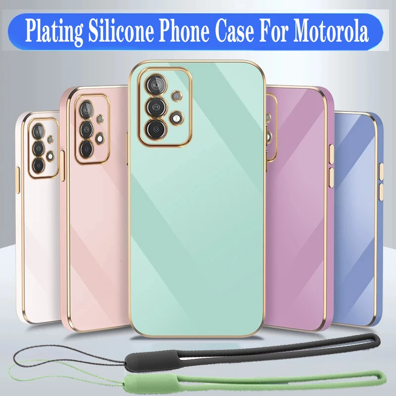 Luxury Plating Silicone Phone Case For Motorola Moto E6S E7 G8 G9 Plus G22 G20 G42 G50 G52 G53 G60 G73 E13 E22 EDGE20 Back Cover