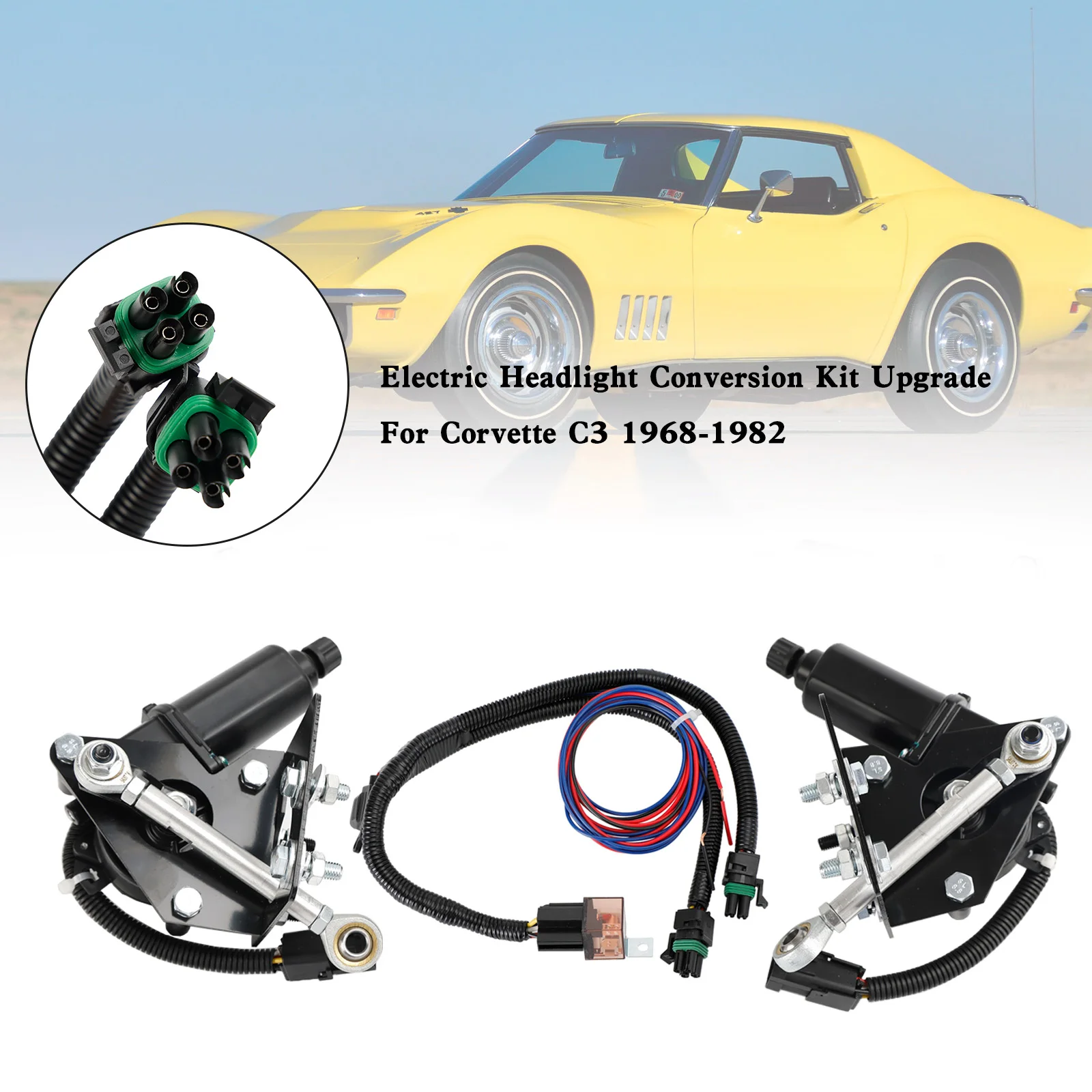 

Electric Headlight Conversion Kit Upgrade For Corvette C3 1968-1982
