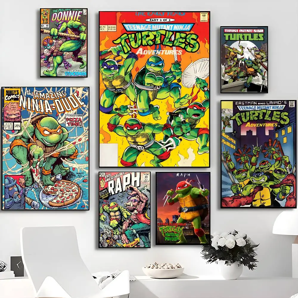 Popular T-Teenage M-Mutant N-Ninja T-Turtles Good Quality Prints and Posters Waterproof Paper Sticker Coffee House Bar