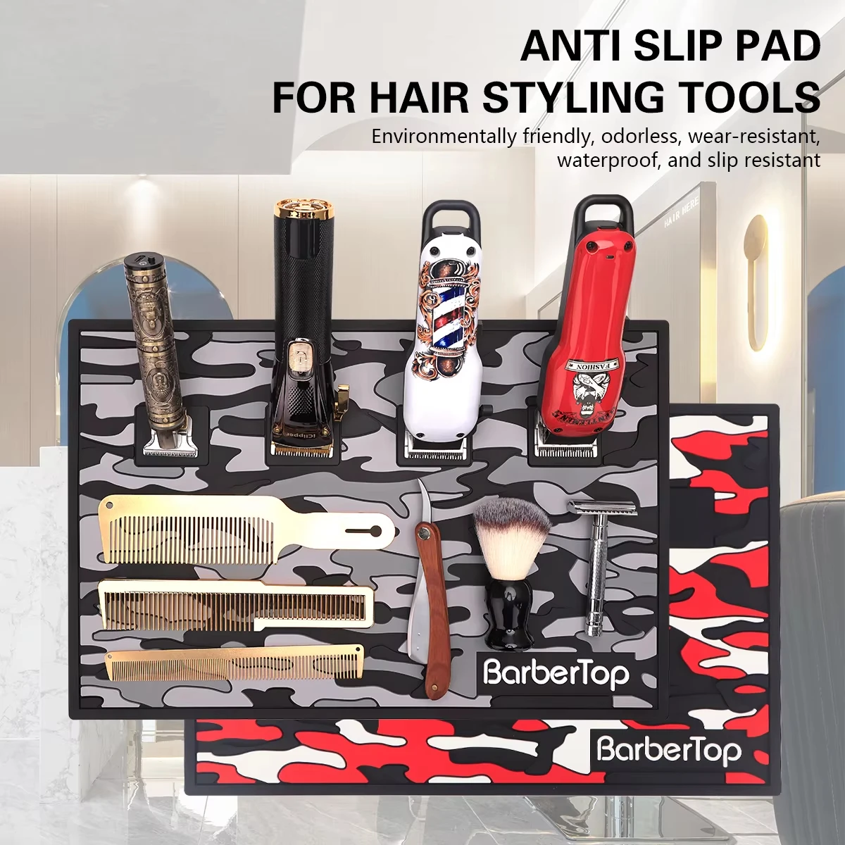 Weiche Silikon Magnetische Wasserdichte Tisch Matte Friseur Schere Kämme Lagerung Kissen Barbershop Professionelle Werkzeuge Zubehör