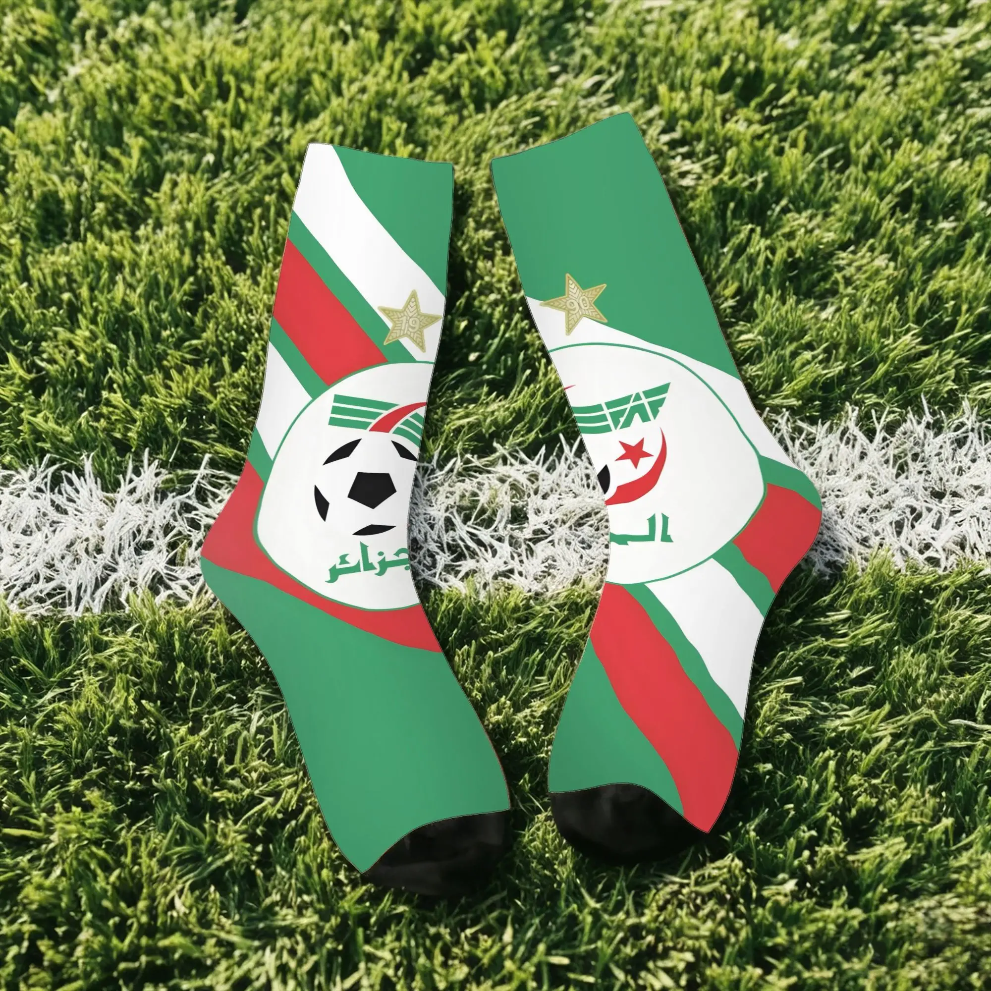 Funny Happy Algeria Retro Harajuku  Hip Hop Novelty Casual Sock Match Day Essentials