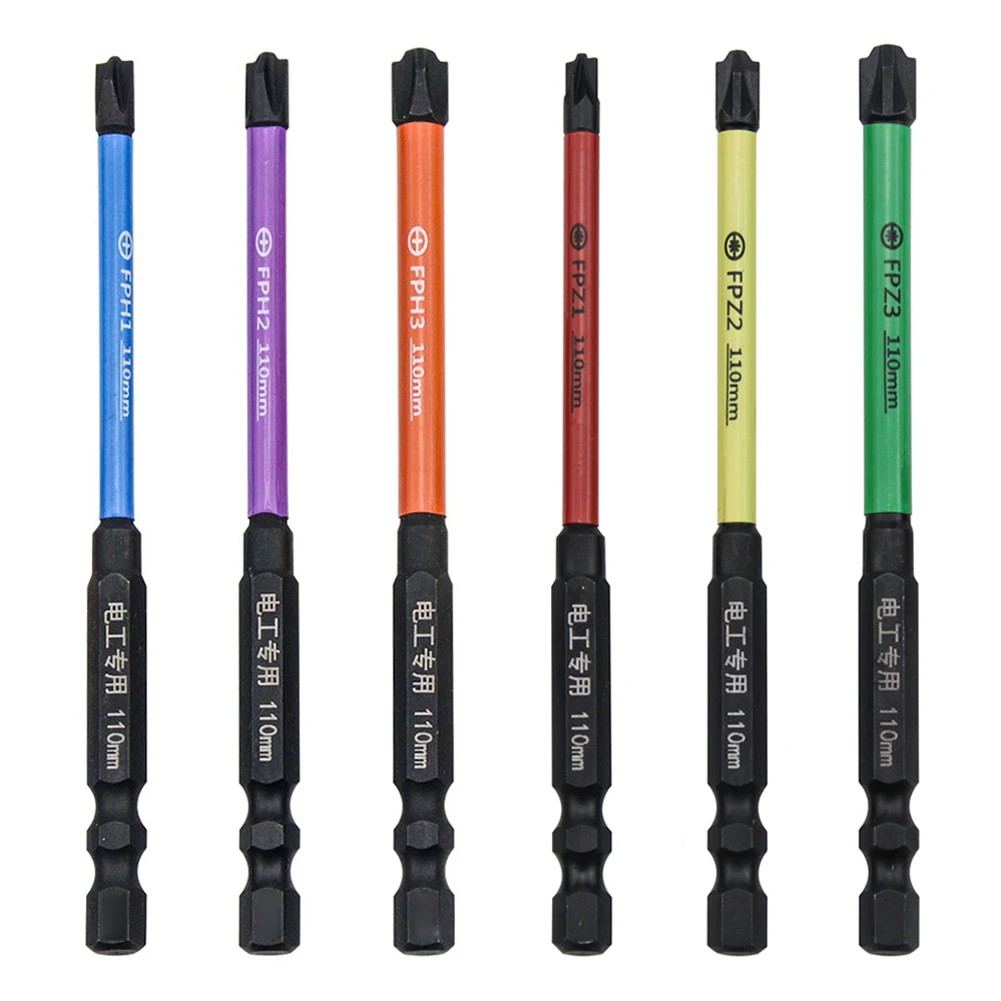 6pcs 110mm Special Slotted Cross Screwdriver Bit FPH/FPZ Special Screwdriver For Socket Switch Circuit Breakers