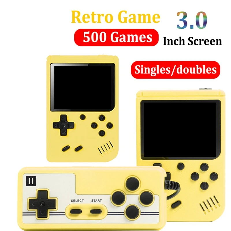 Handheld Video Game Console 3.0 Inch Color Retro Portable Mini LCD Kids Color Game Player Built In 500 Games