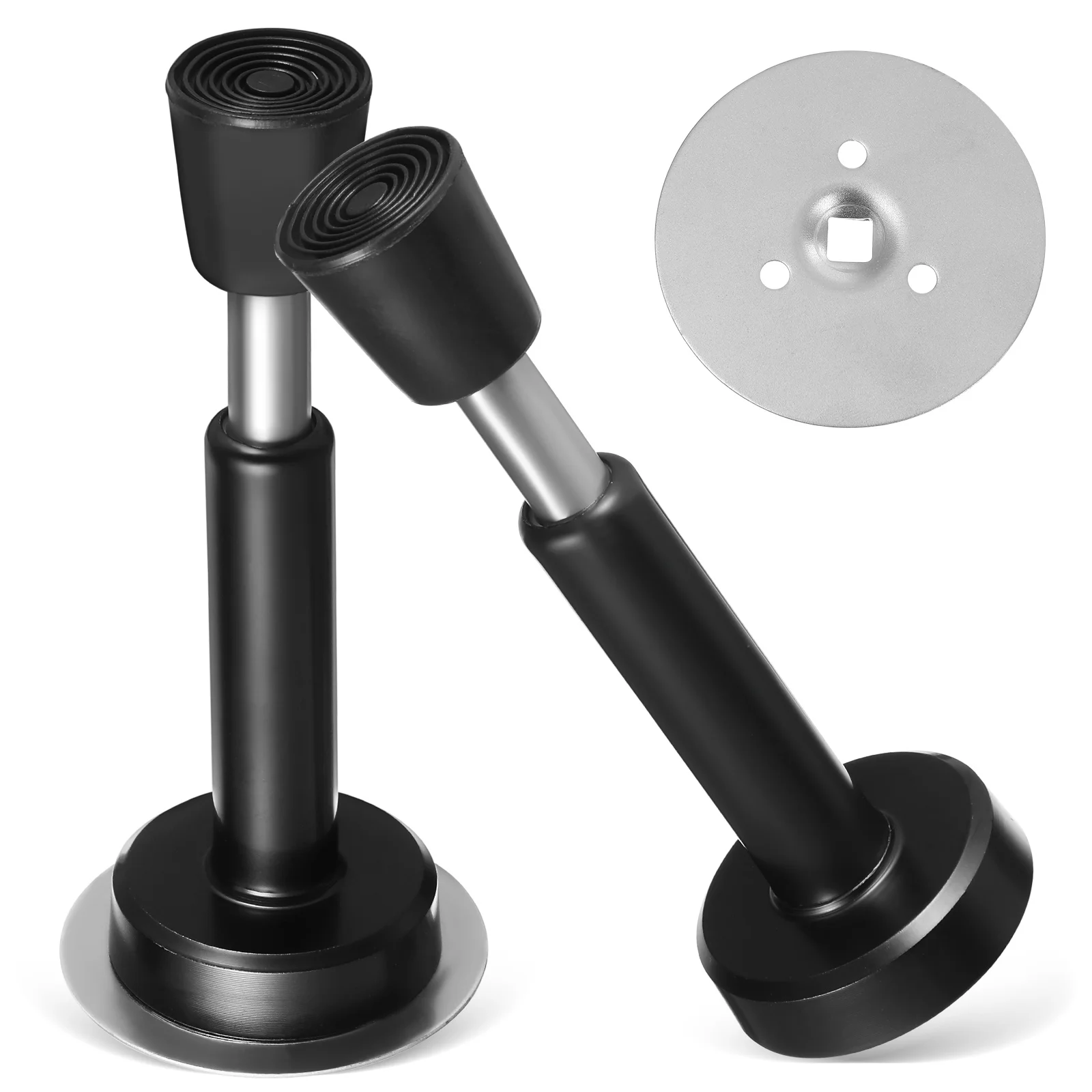 

2 Pcs Black Door Stoppers Wall Mount Adhesive No Drill Anti Collision Bumpers Modern Door Hinge Protector For Home Office Wall