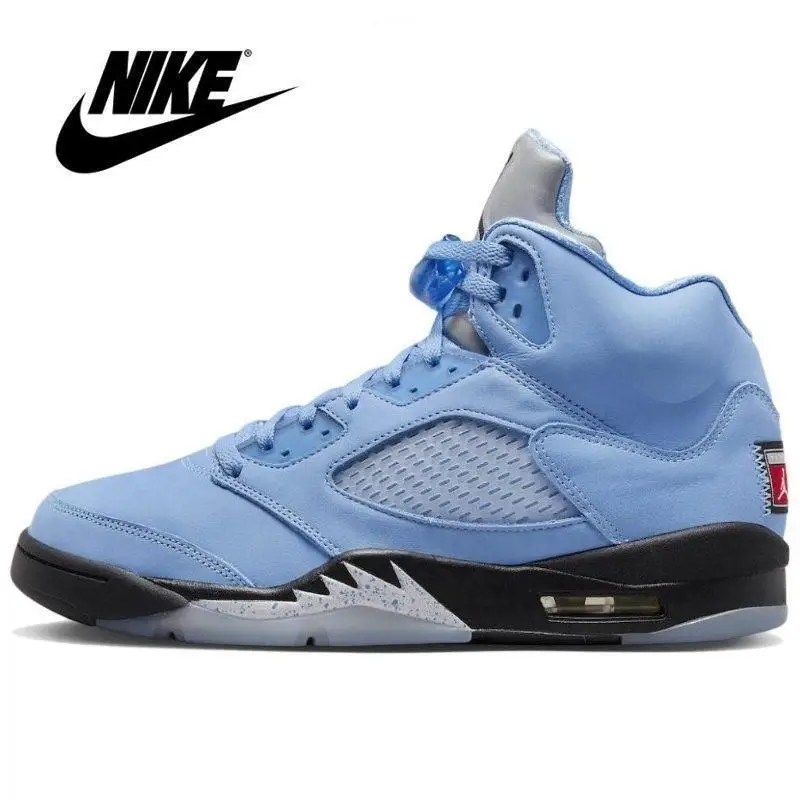 

Коллекция 2023 года, Nike-Air Jordan, Ретро стиль, 5 5s UNC, университетские синие женские мужские уличные баскетбольные ретро кроссовки, спортивная обувь 36-47 OA