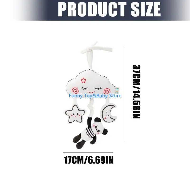 オルゴールベビーベッド携帯おもちゃぬいぐるみ動物デザイン赤ちゃん視覚刺激と心を落ち着かせるなだめる新生児ベッドベル C90B