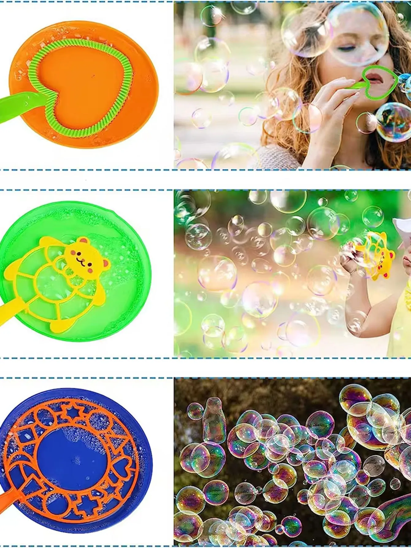 Big Bubbles Wand Kits para crianças, Fancy Circle Props, Multi Shaped Bubble Ring, Brinquedos divertidos ao ar livre, Brinquedos interativos familiares