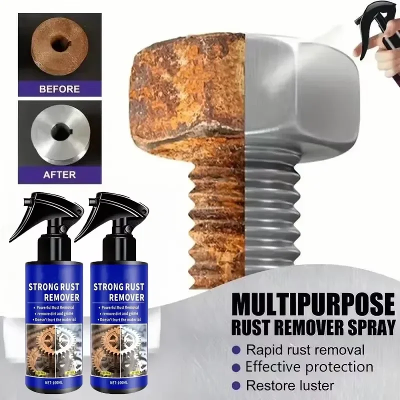 Car Rust Remover Spray Metal Surface Chrome Paint Maintenance Iron Powder Clean Agent Multifunctional For Auto Wheel Hub Exhaust