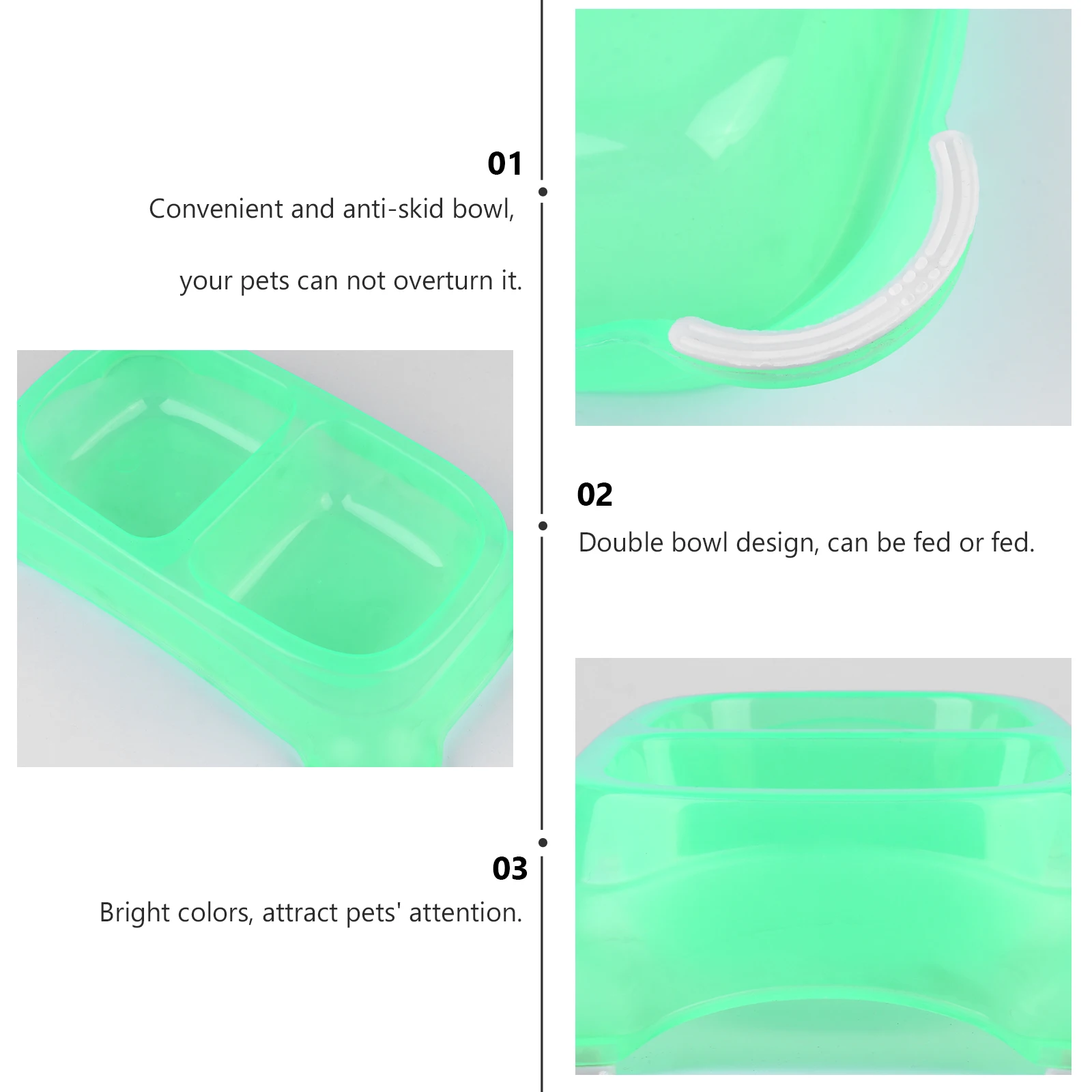 

Non-Tip Anti-Slip Feeding Thickened Durable Feeding Double Dog Bowl Dog Bowl Eco-Friendly Pet Supplies