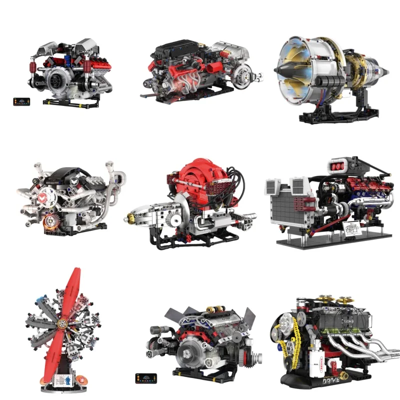 

Модель двигателя Technic: конструктор с управлением через приложение, моторизованный V8, DIY-сборка, STEM-игрушка, настольное украшение, подарок для взрослых, детей и фанатов