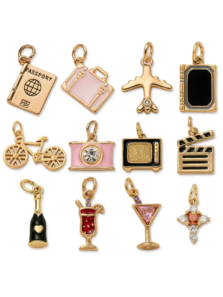 AliExpress ZHOUYANG DIY Making Pendant Y2K Cute Airplane Passport Bicycle Model Charm For Women Gold Color Fashion Jewelry Accessories Wholesale