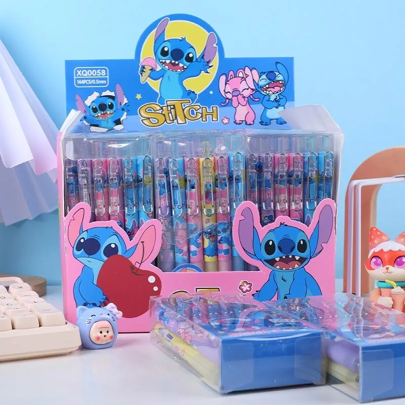 Disney Stitch Gel Pen Cartoon Anime Cute Students Press The Neutral Pen Children Stationery Kawaii School Supplies Holiday Gifts