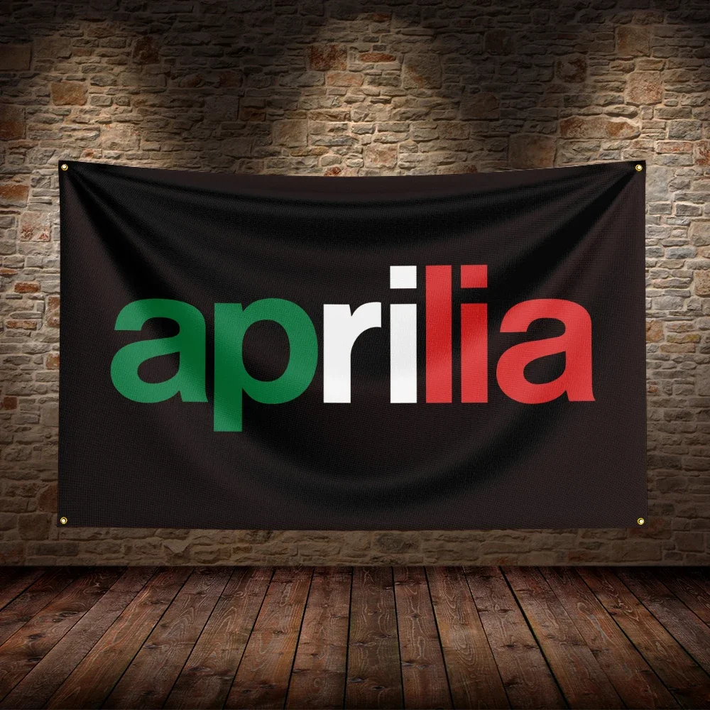 3x5 FT Aprilia Flag Polyester Printed Motorcycle Flags for Room Garage Decor