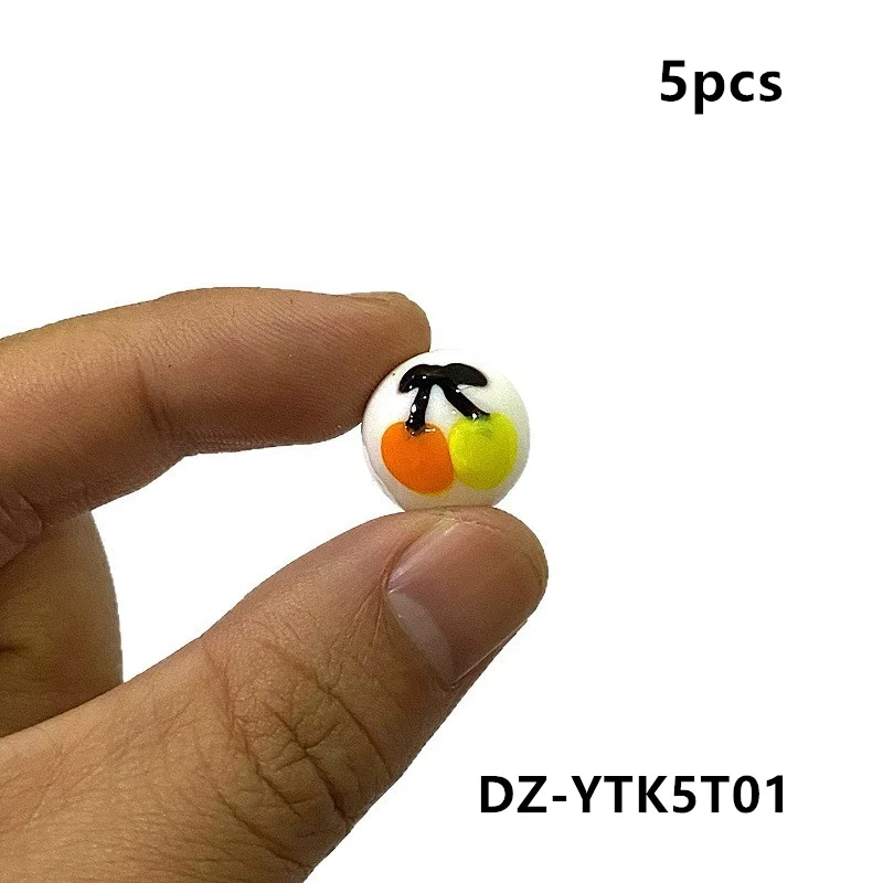 5Pcs Handmade 16mm Rare Marbles Glass Balls Idea Cherry Design Cute Game Pinball for Festival Party Favors Xmas New Year Gifts