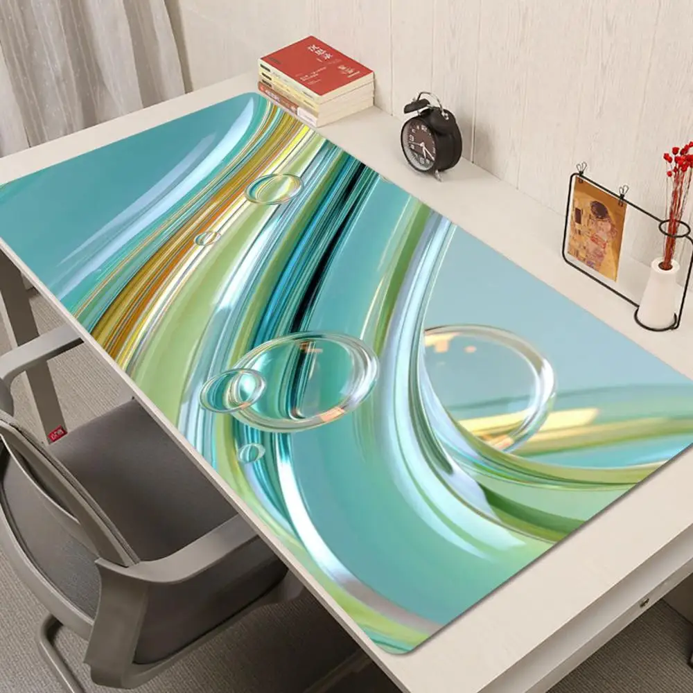Anime Playmat Blue Cosmic Concentric Circle Nebula Galaxy Mousepad For Laptop Gaming Table Mat