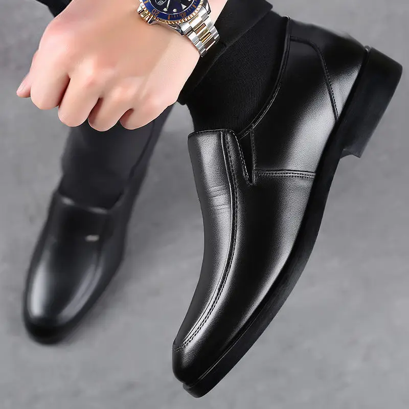 Genuine Leather Daily Mens Business Formal Shoes Summer Hollow Out Summer Mens Dress Shoes Aged Breathable Soft Bottom Flats