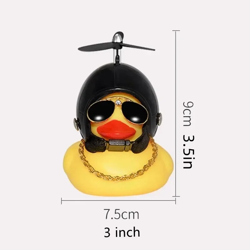 Car Cute Little Yellow Duck With Helmet Propeller Wind-breaking Duck Auto Internal Decoration Car Ornaments Accessories Kids Toy