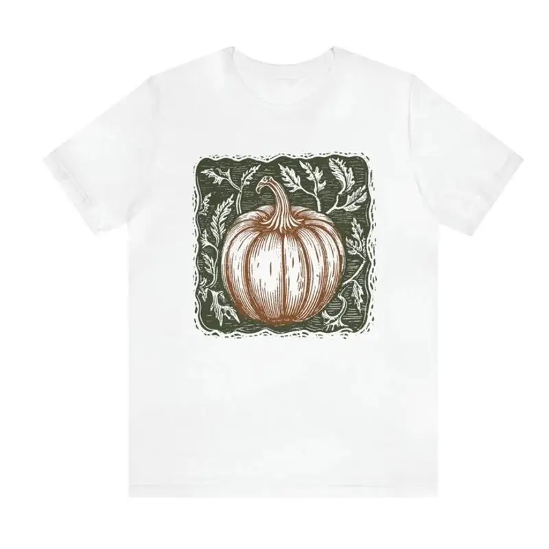 

Футболка с картами Таро в виде тыквы Linocut Like Tee Block с принтом в осень