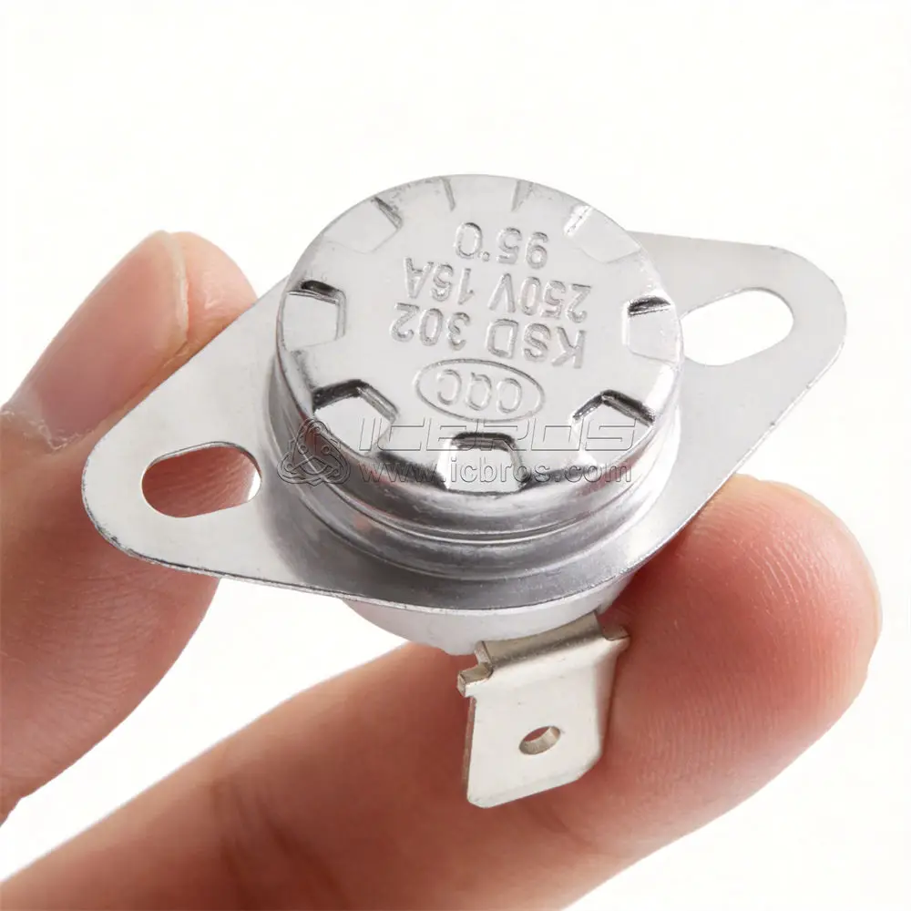 2PCS KSD302 16A 250V 40-200 Degrees Ceramic KSD301 Normally Closed Temperature Switch Thermostat 95 55 60 70 180 130 200