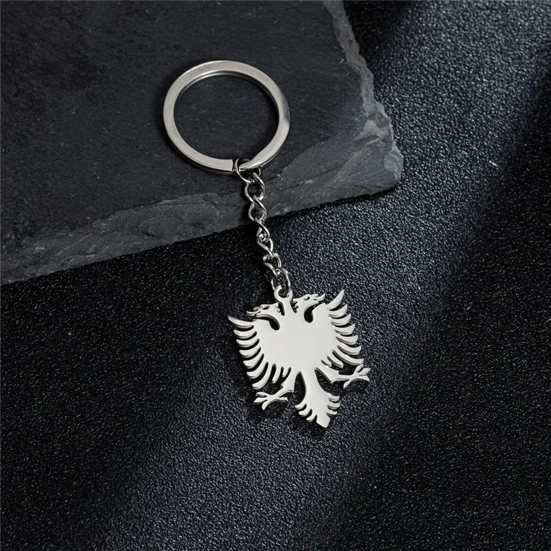 Fashion Stainless Steel Animal Metal Keychain Retro Owl Butterfly Cat Key Chains for Women Albanian Eagle Car Key Ring Jewelry