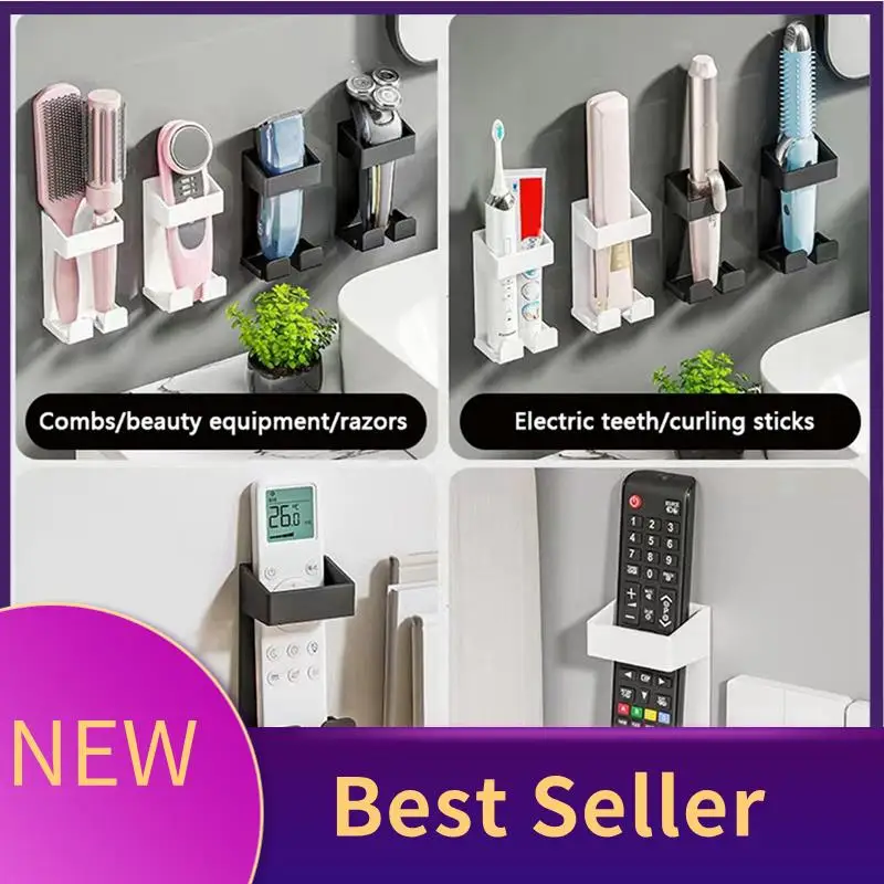 ABHI-Wall Mounted Hair Straighteners Holder Curling Wands Iron Storage Rack Shaver Toothpaste Storage Rack Organizer Easy Instal