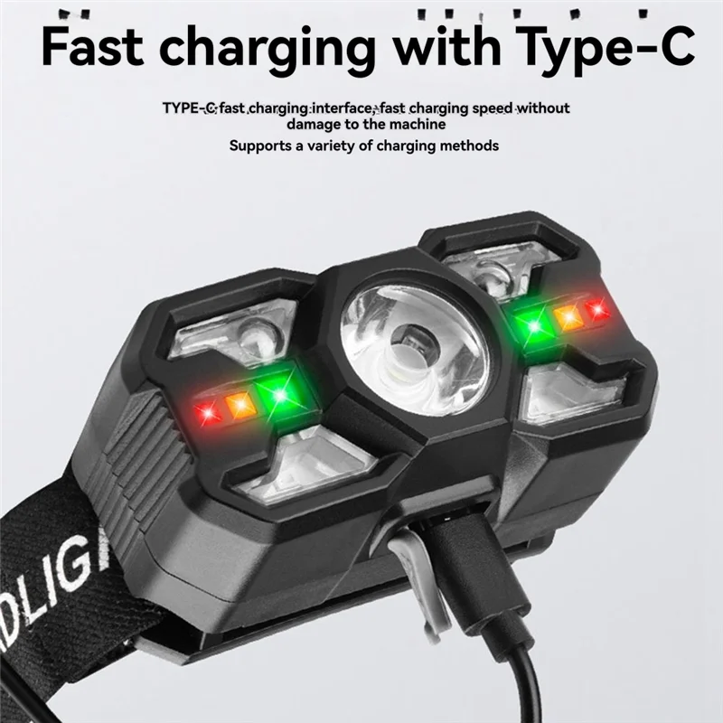 Induction LED Headlamp Rechargeable IR Motion Sensor Head Lamp Camping Night Fishing Cycling Portable Headlight-AT30