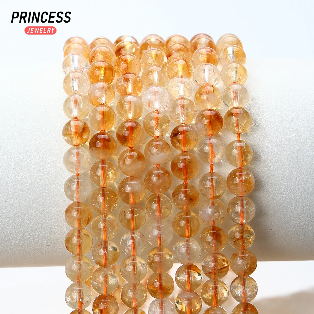 A++ Natural Citrine Pyramid Crystal  4 6 8 10mm Healing Quartz Energy Beads for Jewelry Making Bracelet Necklace DIY Accessories