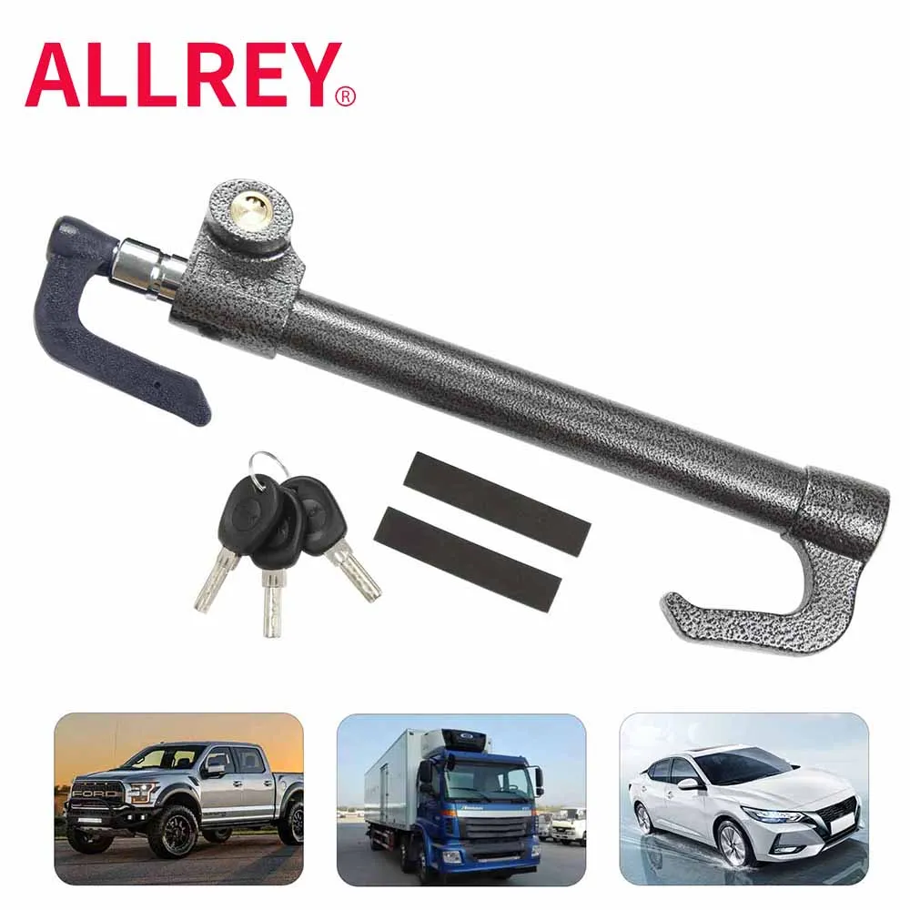 ALLREY Car Clutch Pedal Lock Security Car Steering Wheel Anti Theft Lock Brake Lock Retractable Double Hook Car Locks