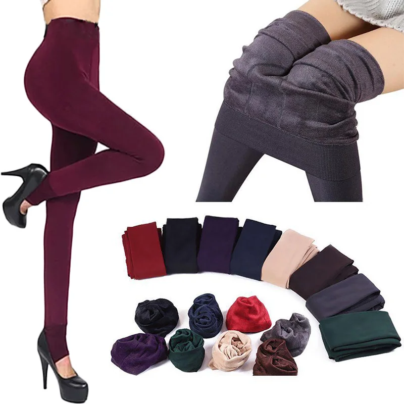 Winter Solid Color Warm Leggings for Women Super Thick High Stretch Lamb Cashmere Leggins Skinny Fitness Woman Pants Leggins