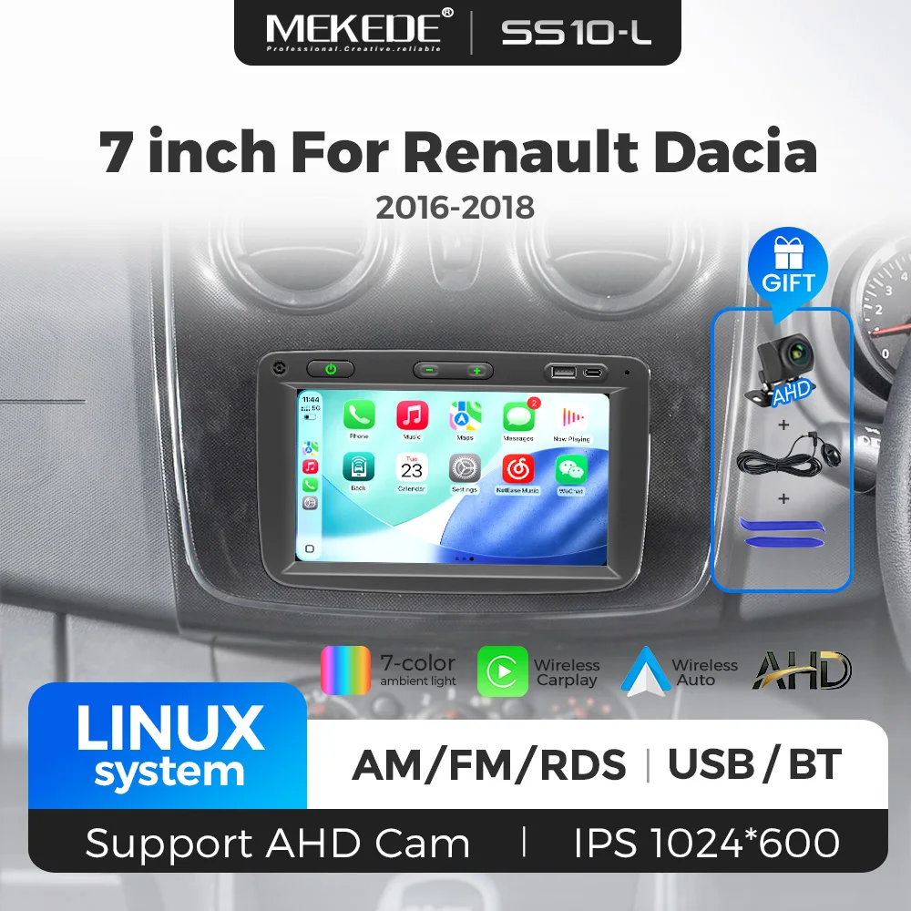 MEKEDE 7'' Linux System Wireless Carplay Car Multimedia Player MP5 For Renault Dacia Duster Sandero Captur Xray Logan 2 Symbol